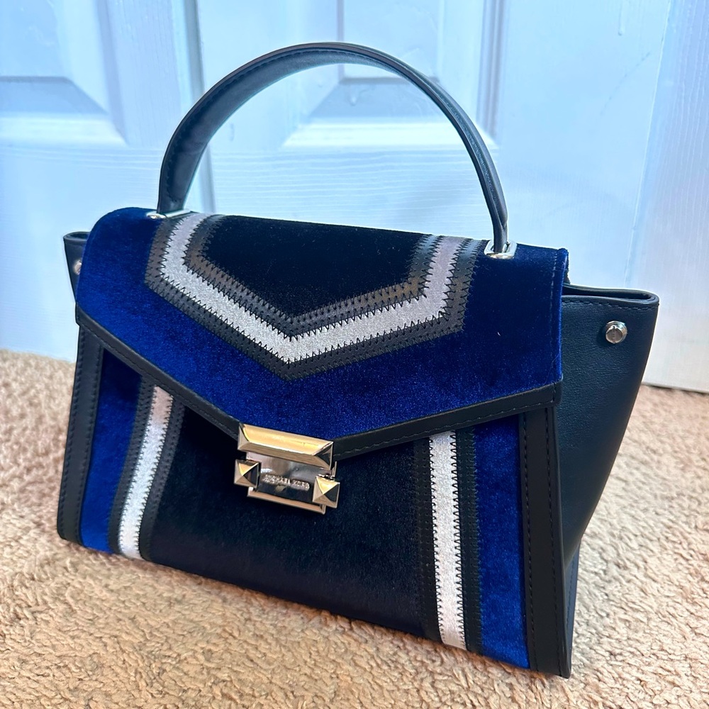 Michael Kors Whitney Blue White Black Purse - Brand new